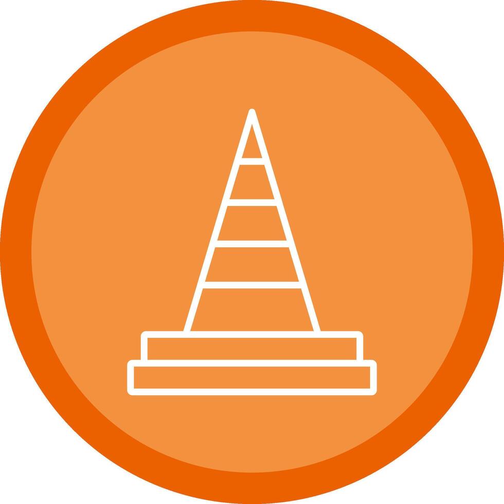 Traffic Cone Line Multi Circle Icon vector