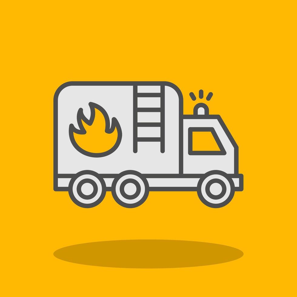 Fire Truck Filled Shadow Icon vector