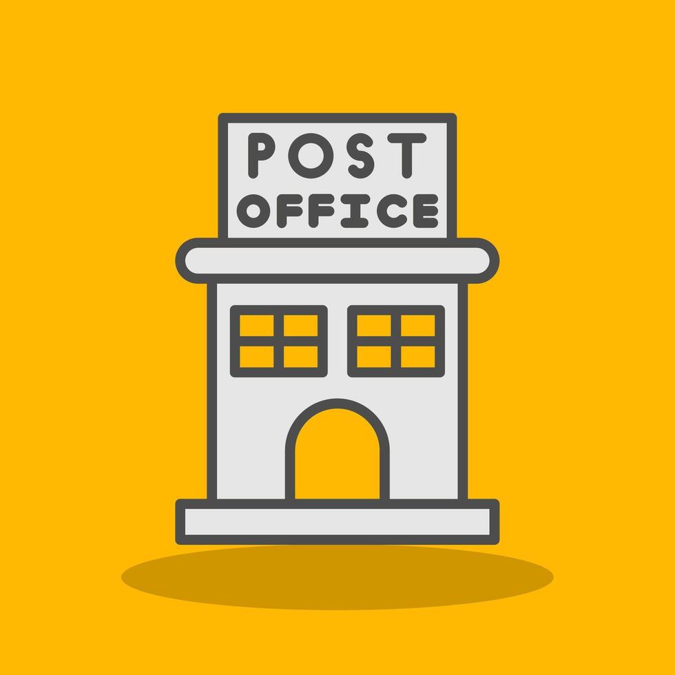 Post Office Filled Shadow Icon vector