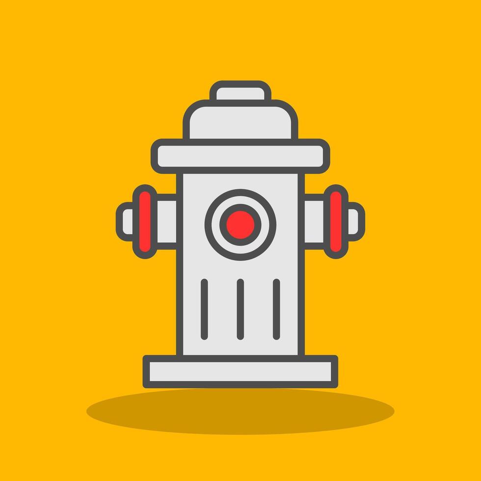Fire Hydrant Filled Shadow Icon vector