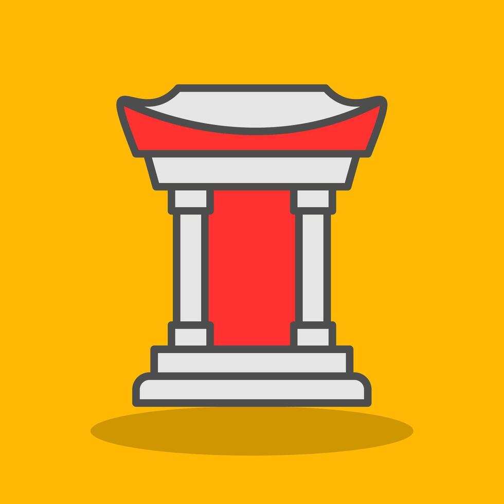 Chinatown Filled Shadow Icon vector