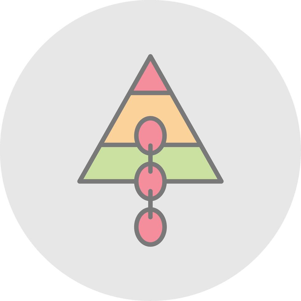 Link pyramide Line Filled Light Icon vector
