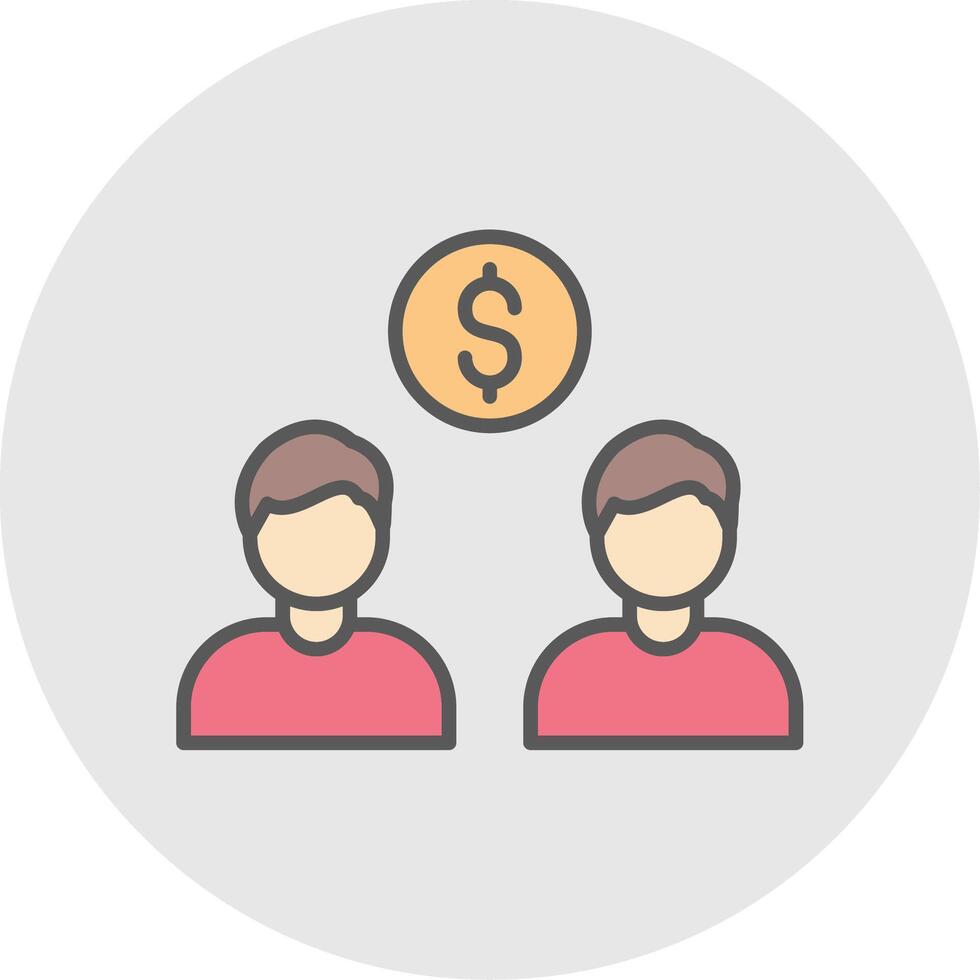 Partners Line Filled Light Icon vector