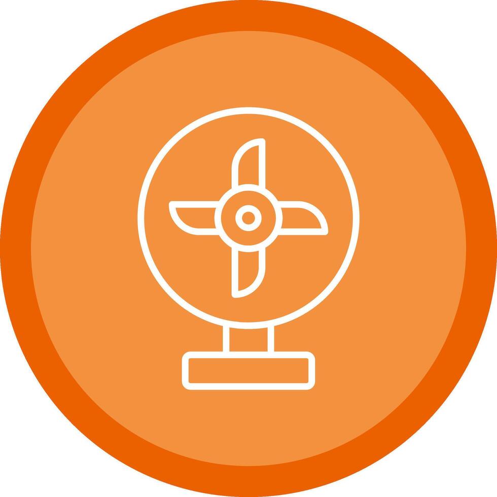 Cooling Fan Line Multi Circle Icon vector