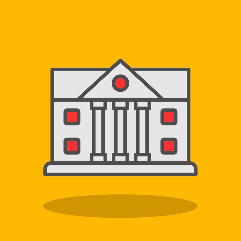 Bank Filled Shadow Icon vector