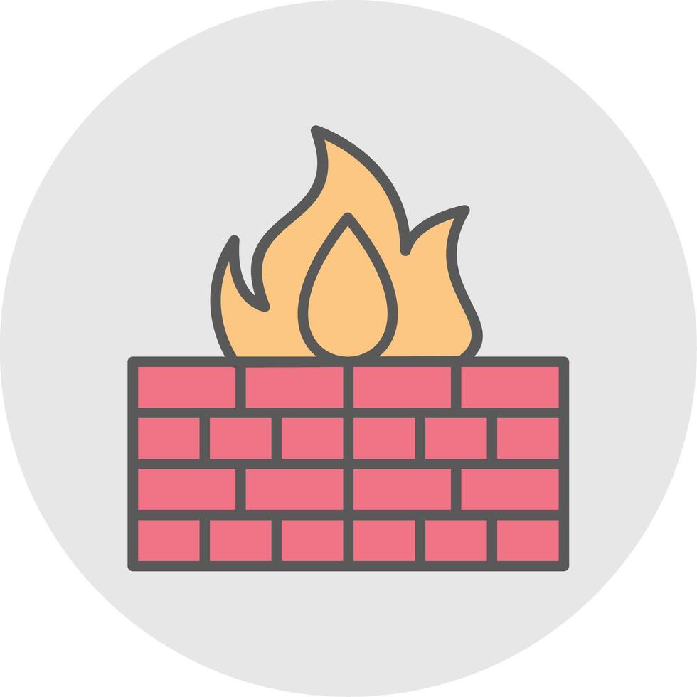 Firewall Line Filled Light Icon vector