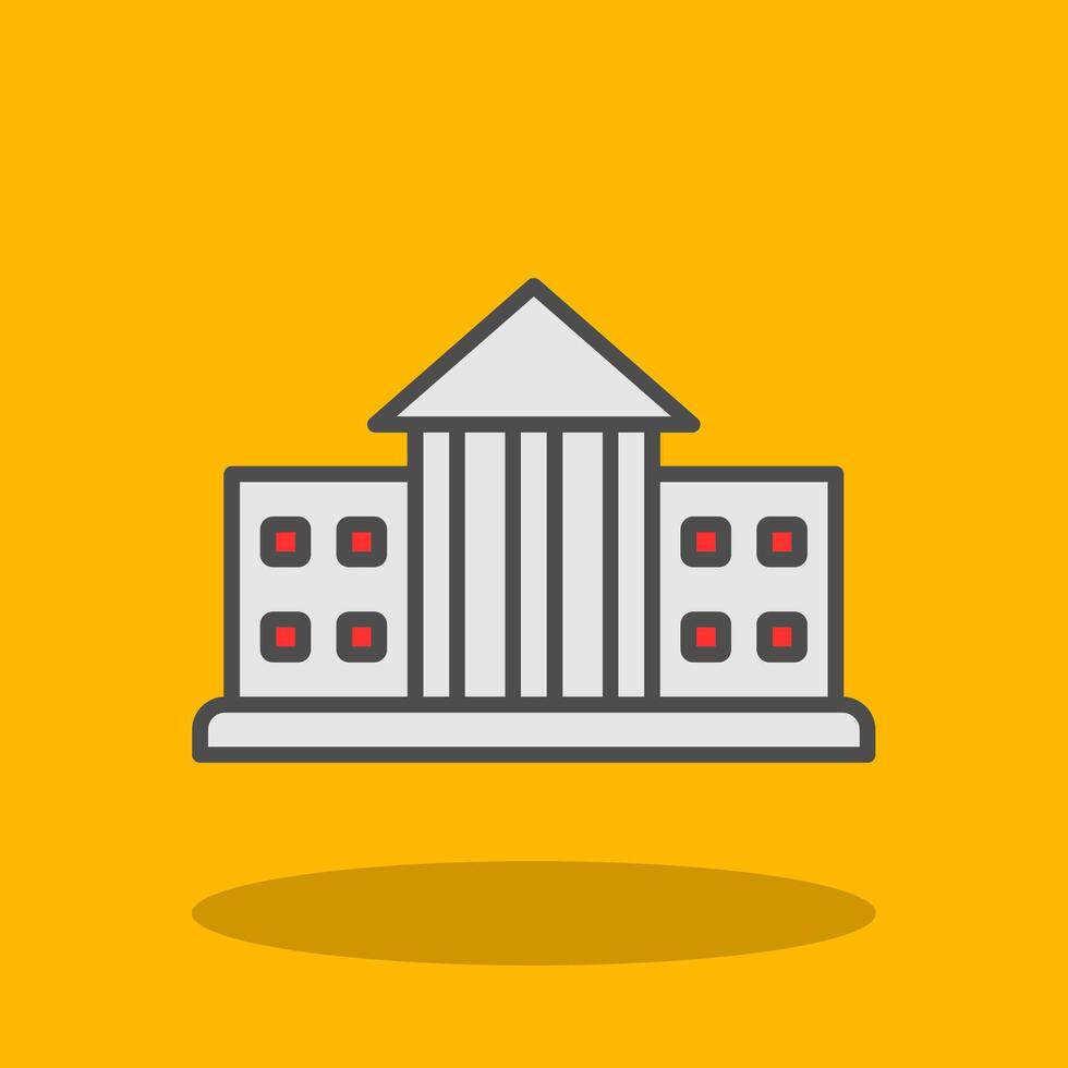City Hall Filled Shadow Icon vector