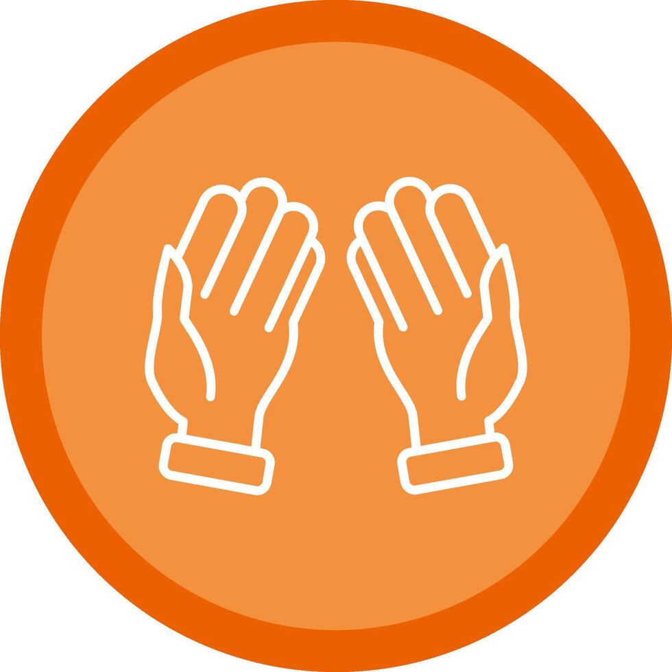 Praying Line Multi Circle Icon vector