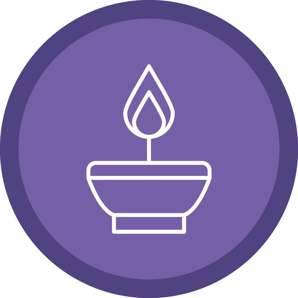 Oil Lamp Line Multi Circle Icon vector
