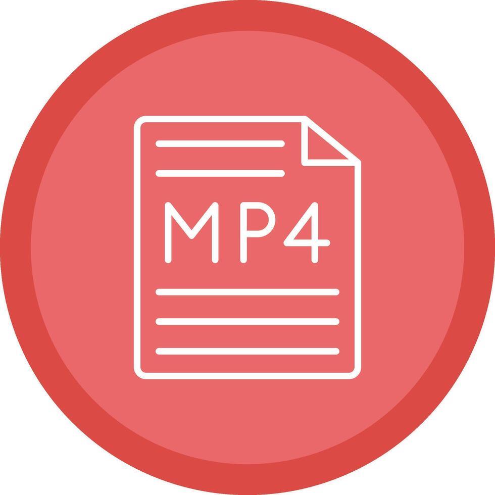 Mp4 Line Multi Circle Icon vector