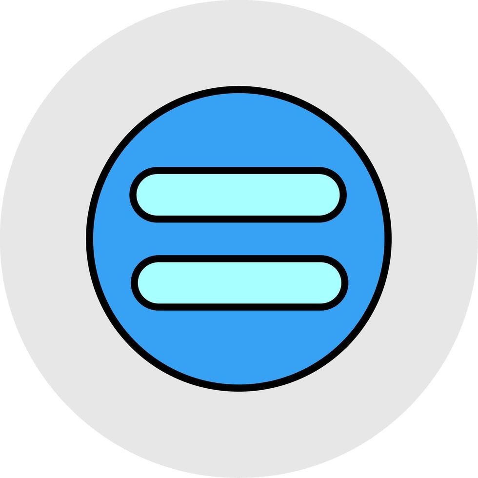 Equal Line Filled Light Icon vector