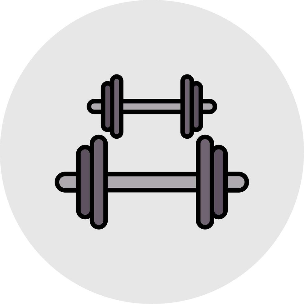 Dumbbell Line Filled Light Icon vector