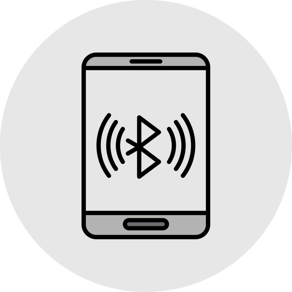 Bluetooth línea lleno ligero icono vector