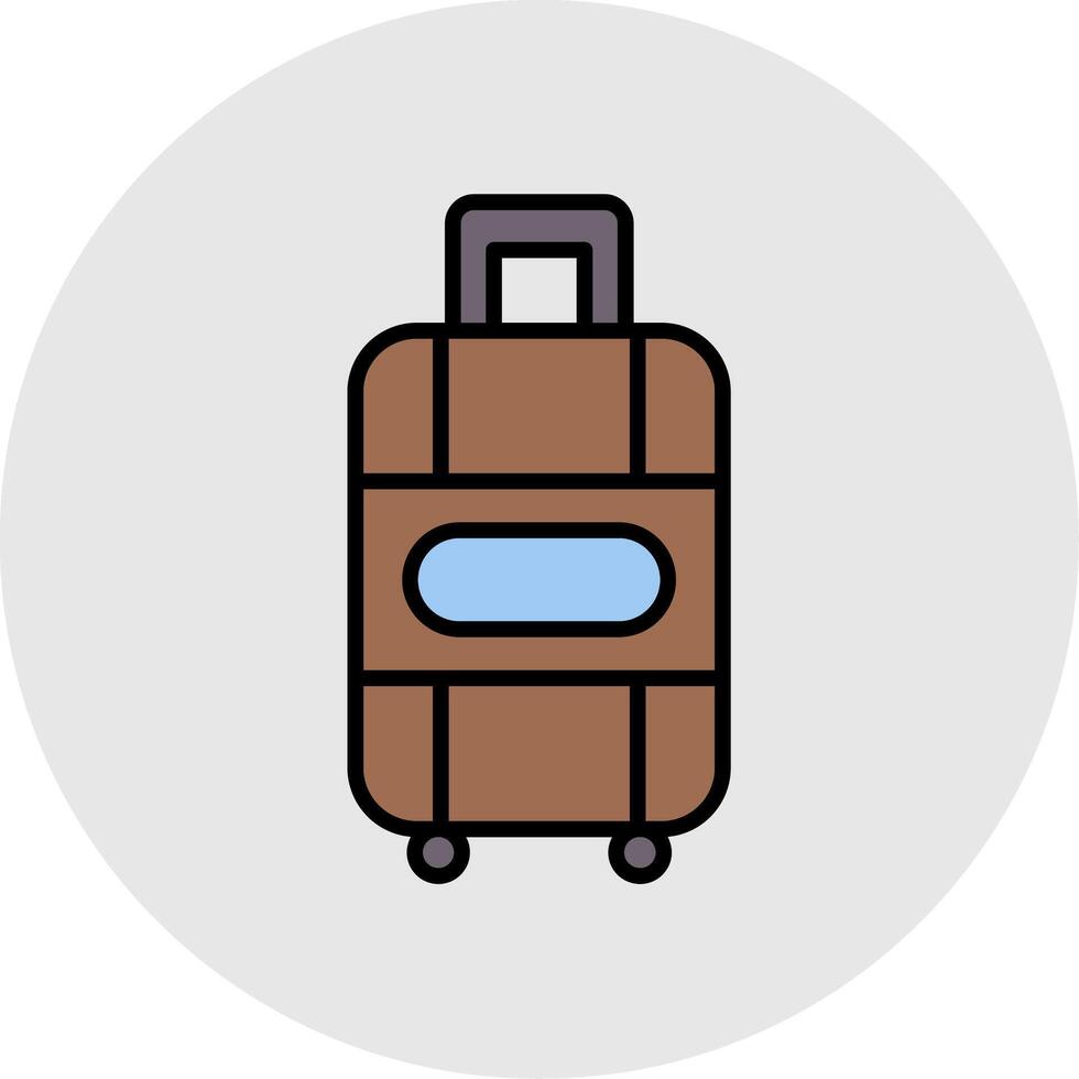 Suitcase Line Filled Light Icon vector