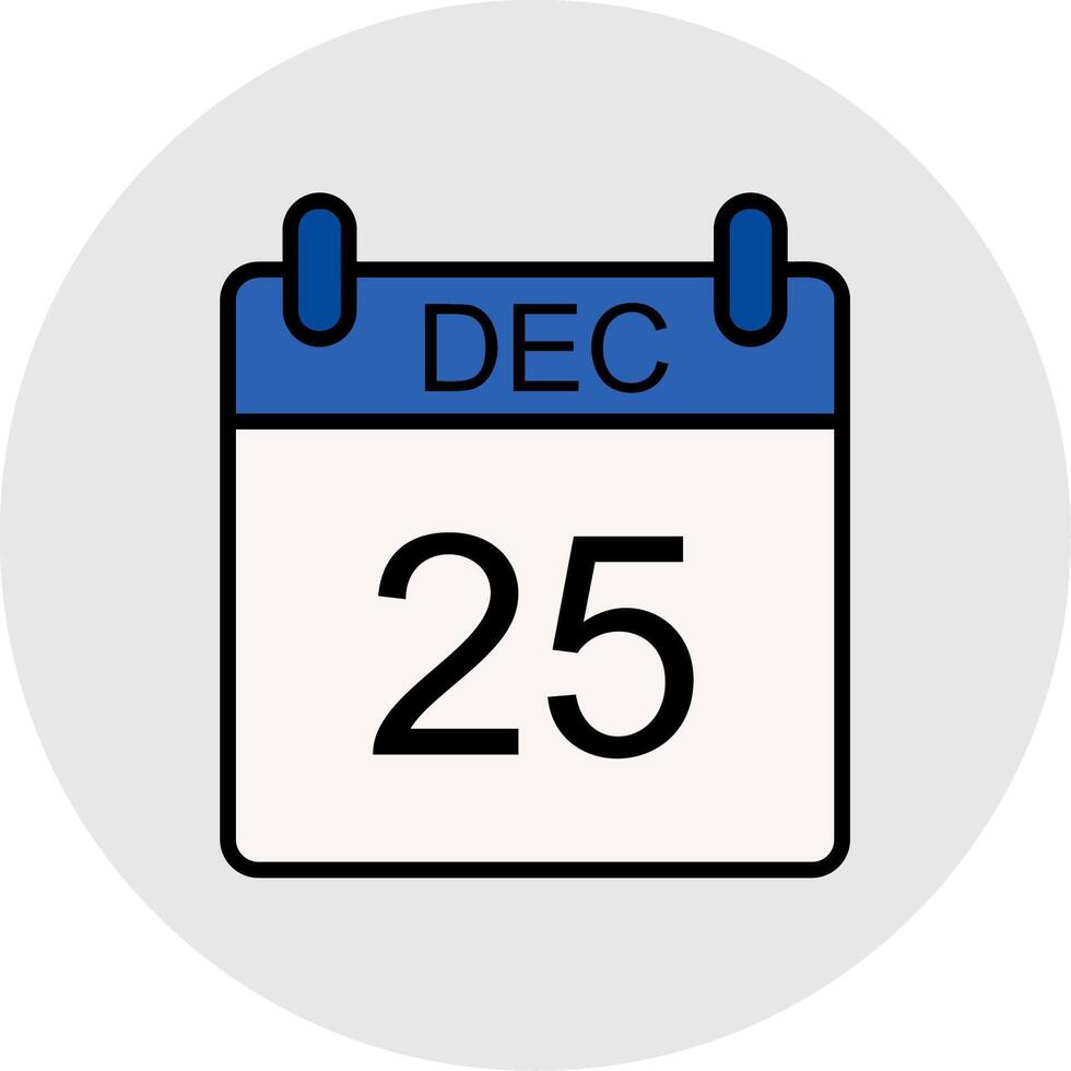 December Line Filled Light Icon vector