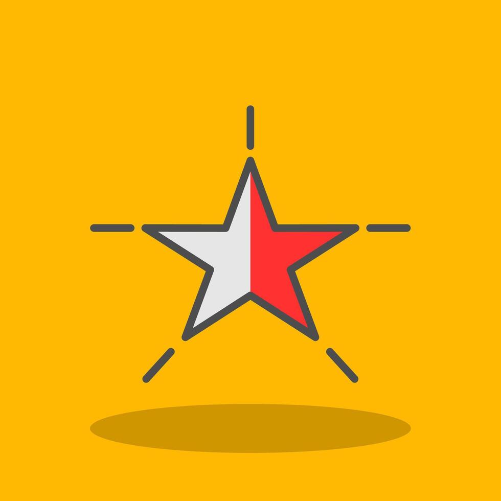 Star Filled Shadow Icon vector