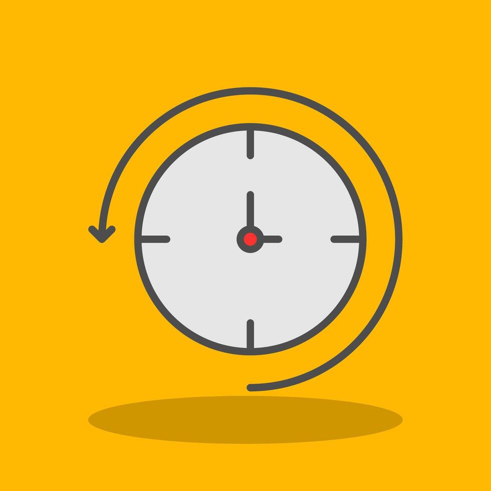 Back In Time Filled Shadow Icon vector