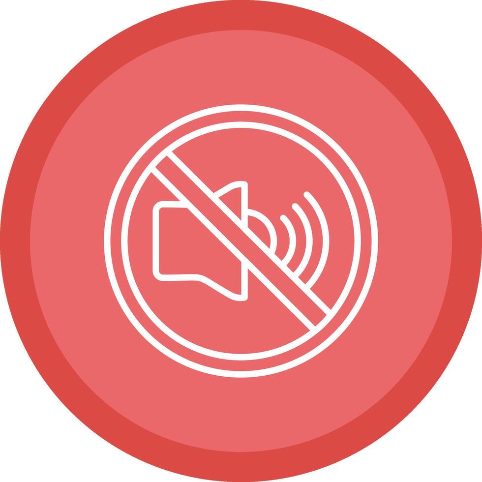 No Sound Line Multi Circle Icon vector
