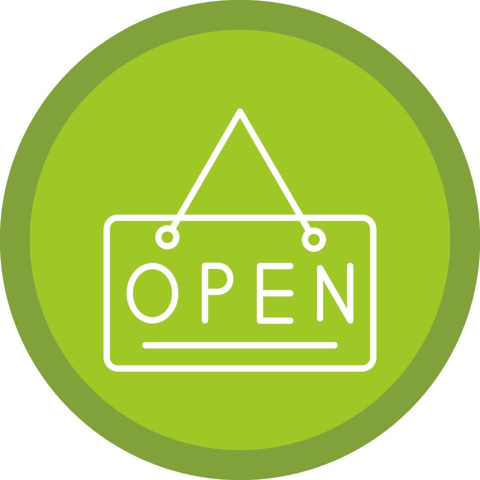 Open Sign Line Multi Circle Icon vector