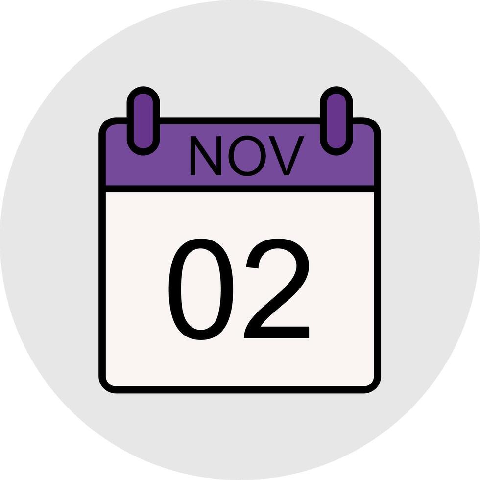 November Line Filled Light Icon vector