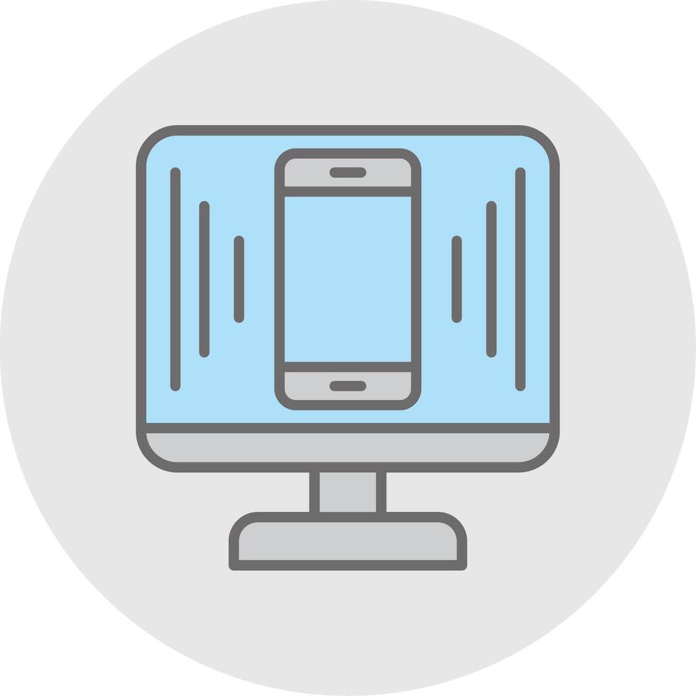 Responsive Design Line Filled Light Icon vector