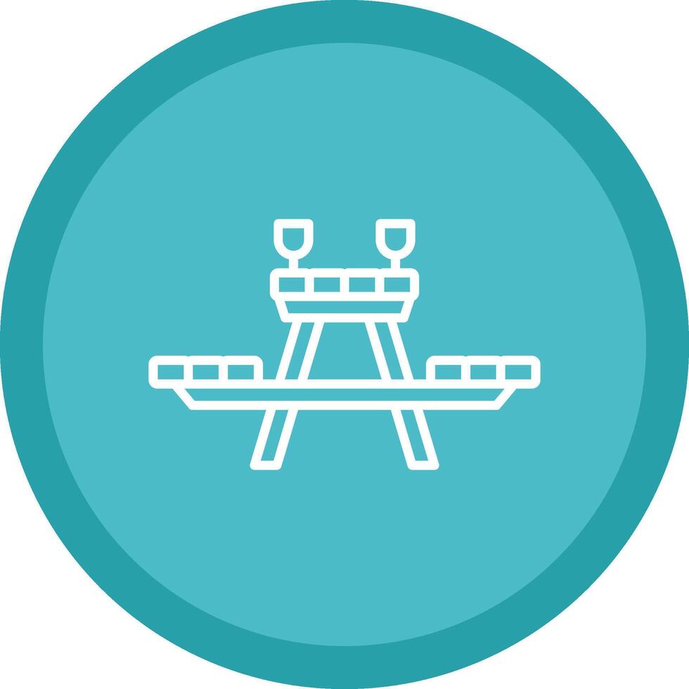 Picnic Table Line Multi Circle Icon vector