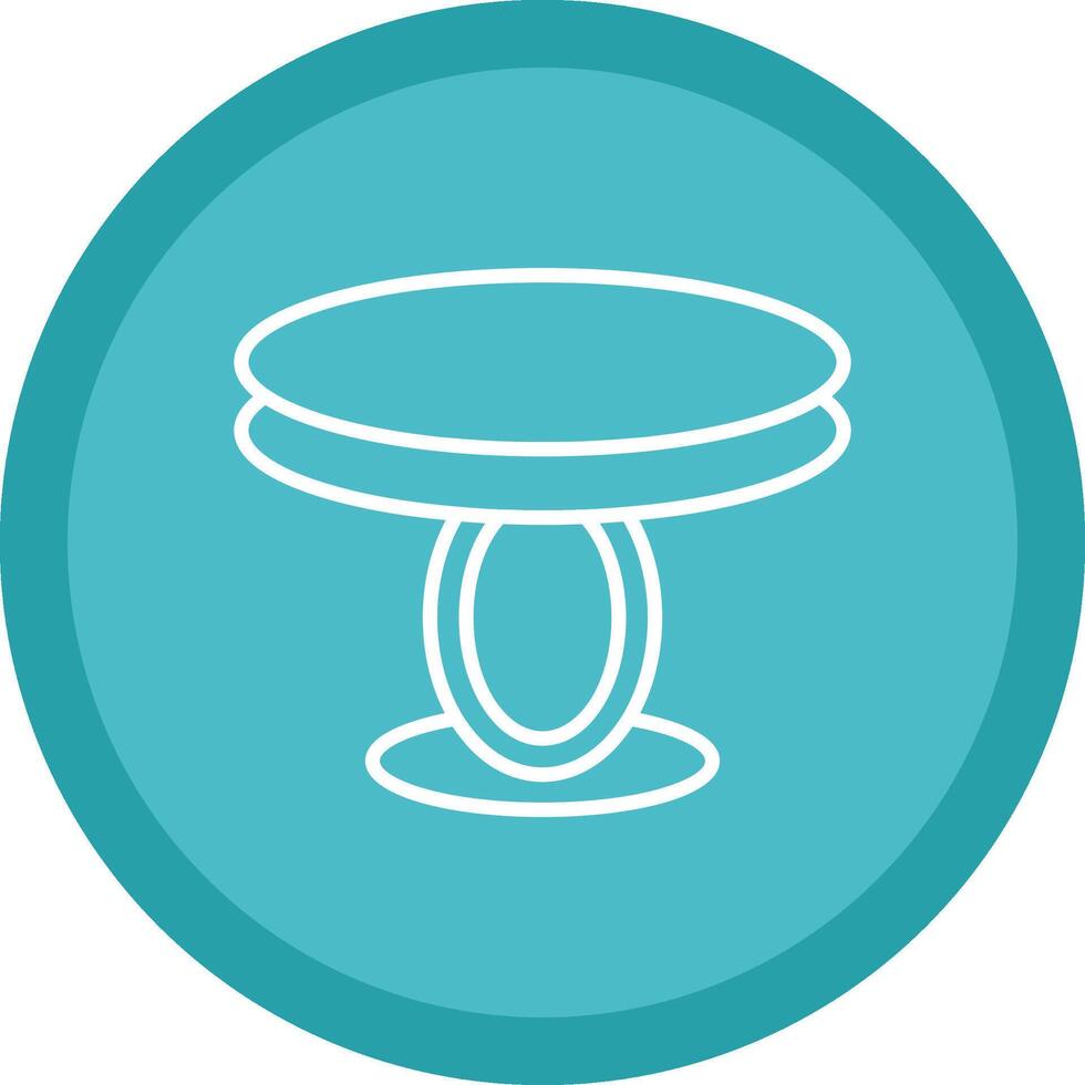 Dining Table Line Multi Circle Icon vector