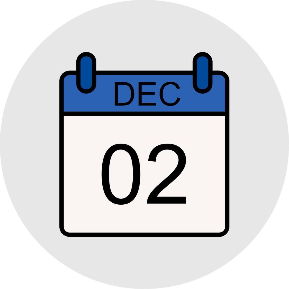 December Line Filled Light Icon vector