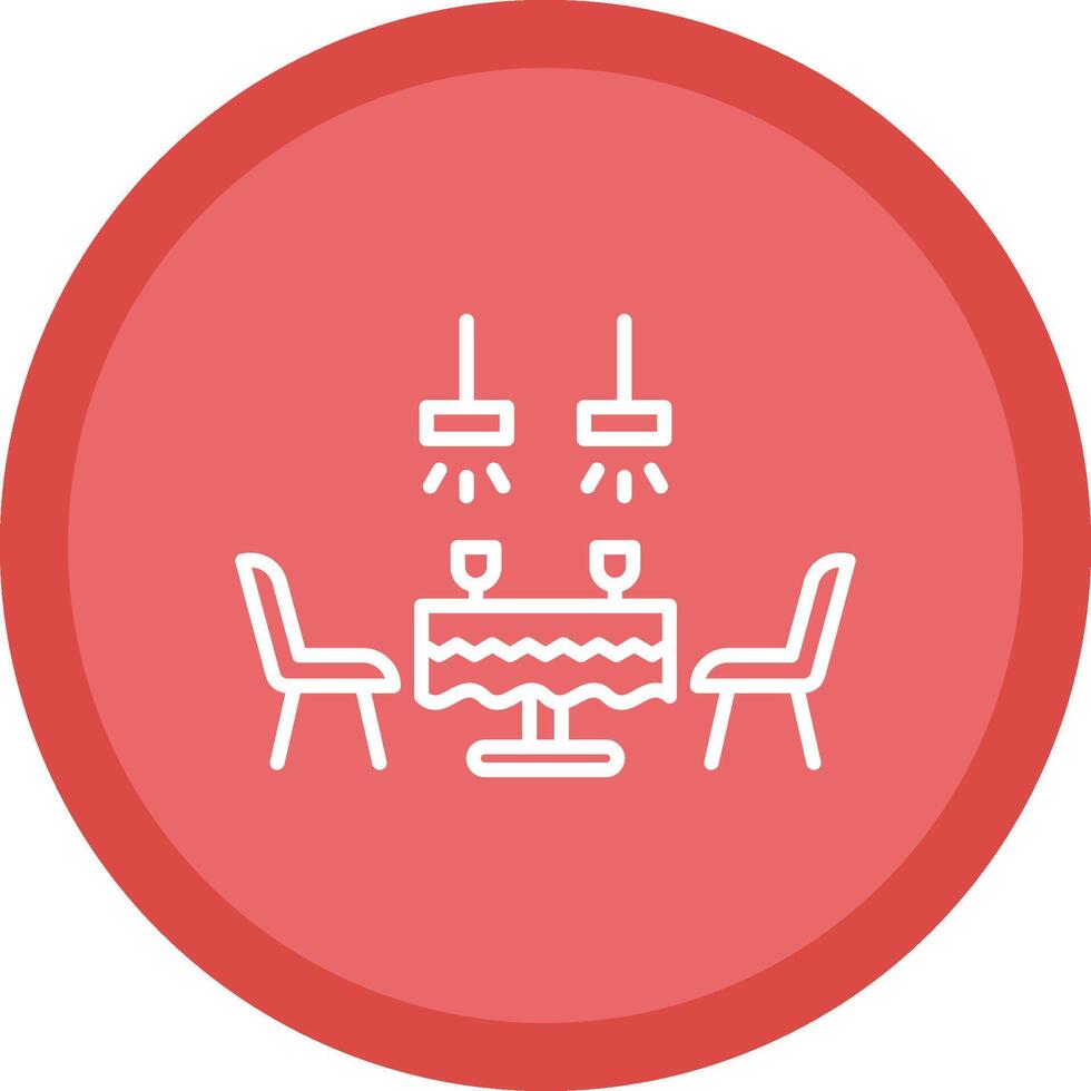 Dining Table Line Multi Circle Icon vector