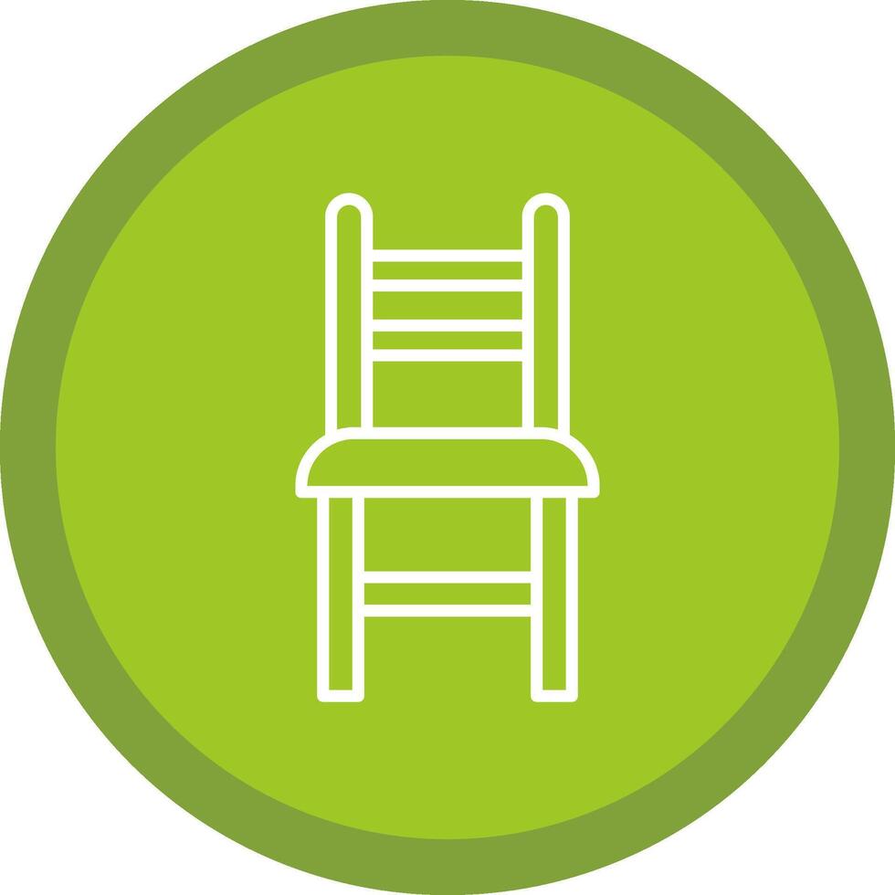 Dining Chair Line Multi Circle Icon vector