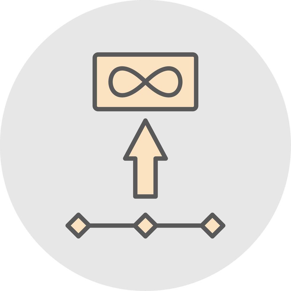 Unlimited Storage Line Filled Light Icon vector
