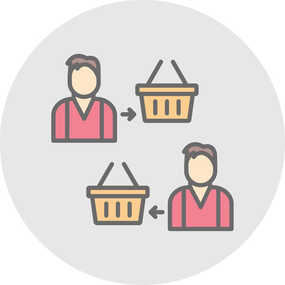 Reseller Line Filled Light Icon vector
