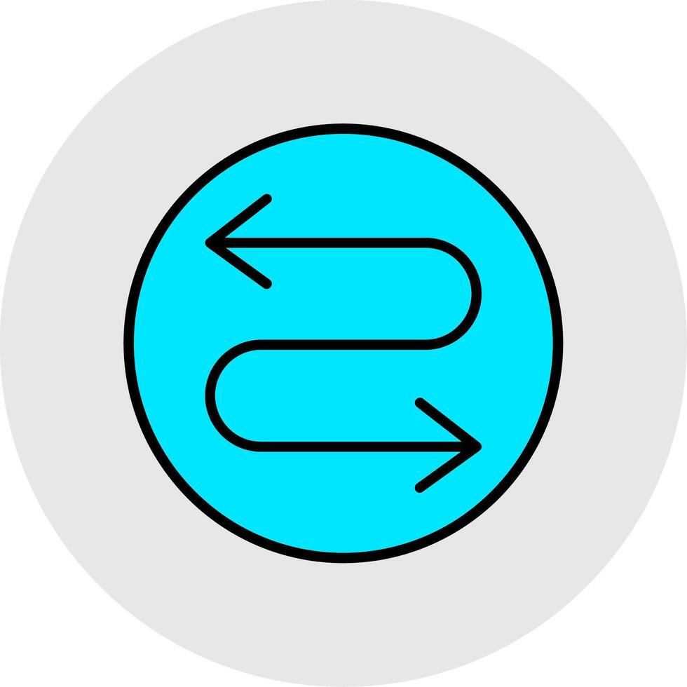 Zigzag Arrow Line Filled Light Icon vector