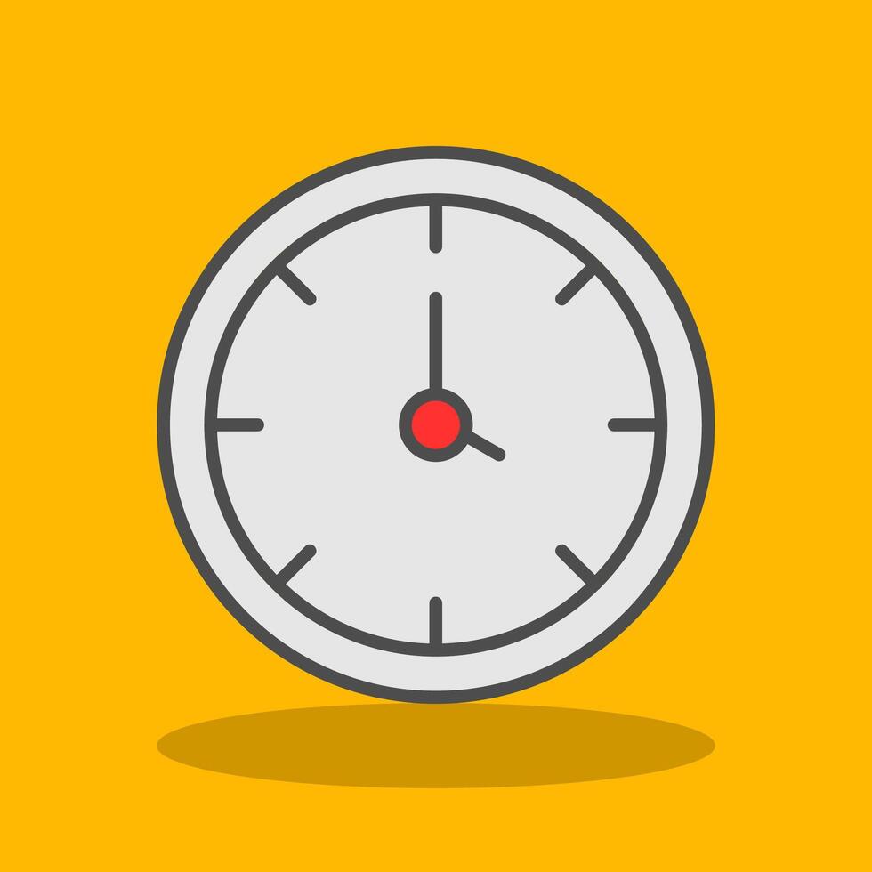 Clock Filled Shadow Icon vector