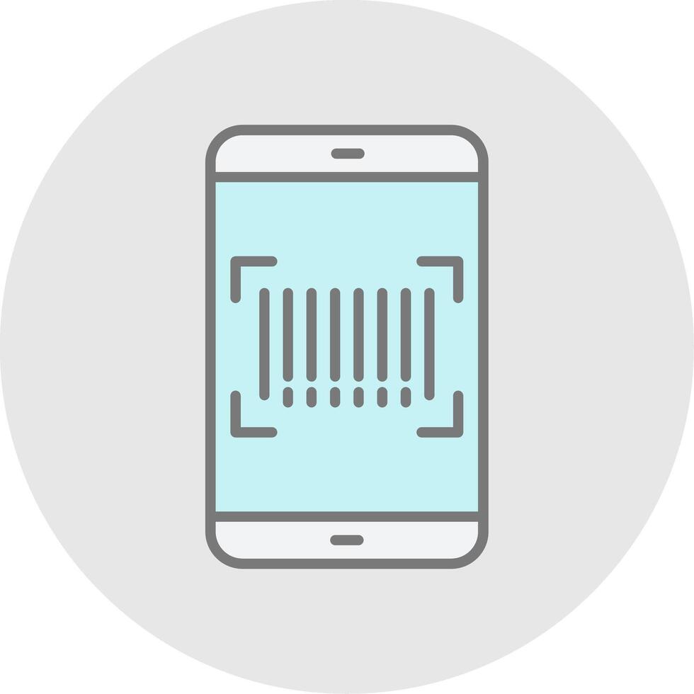 Barcode Scan Line Filled Light Icon vector