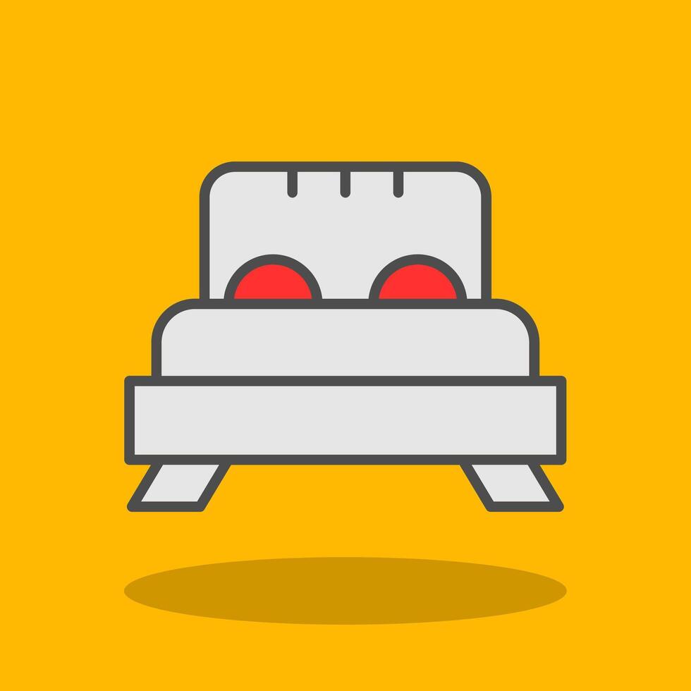 Bed Filled Shadow Icon vector