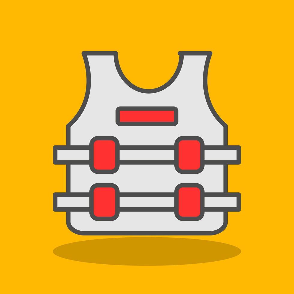 Bullet Proof Jacket Filled Shadow Icon vector