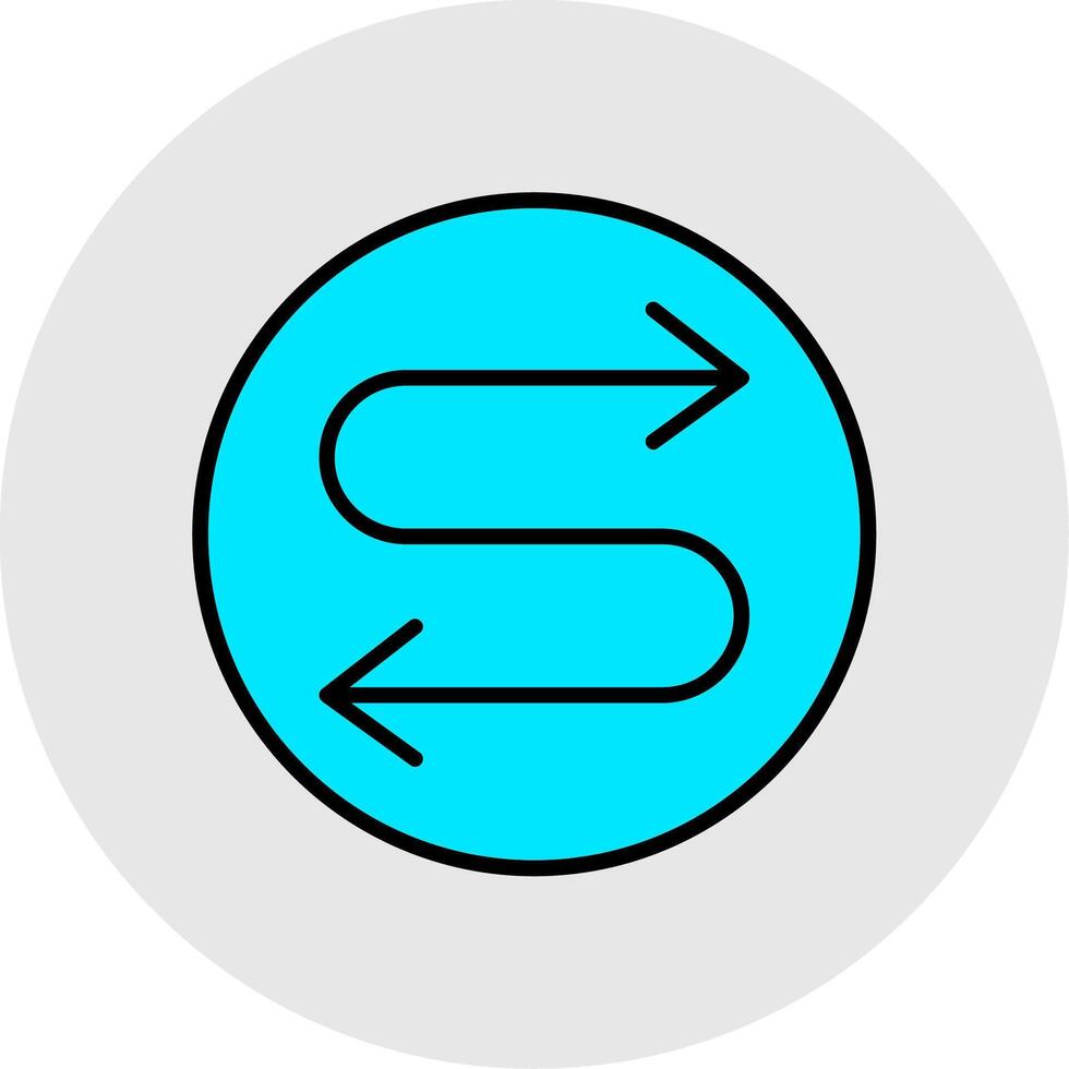 Zigzag Arrow Line Filled Light Icon vector