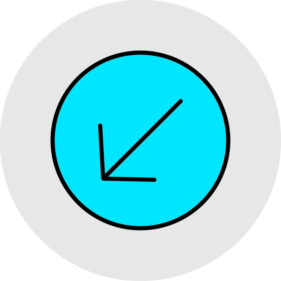 Down Left Arrow Line Filled Light Icon vector