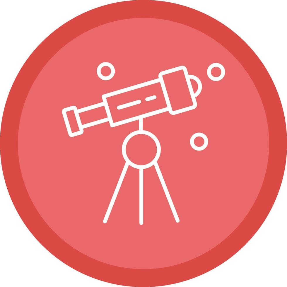 Telescope Line Multi Circle Icon vector