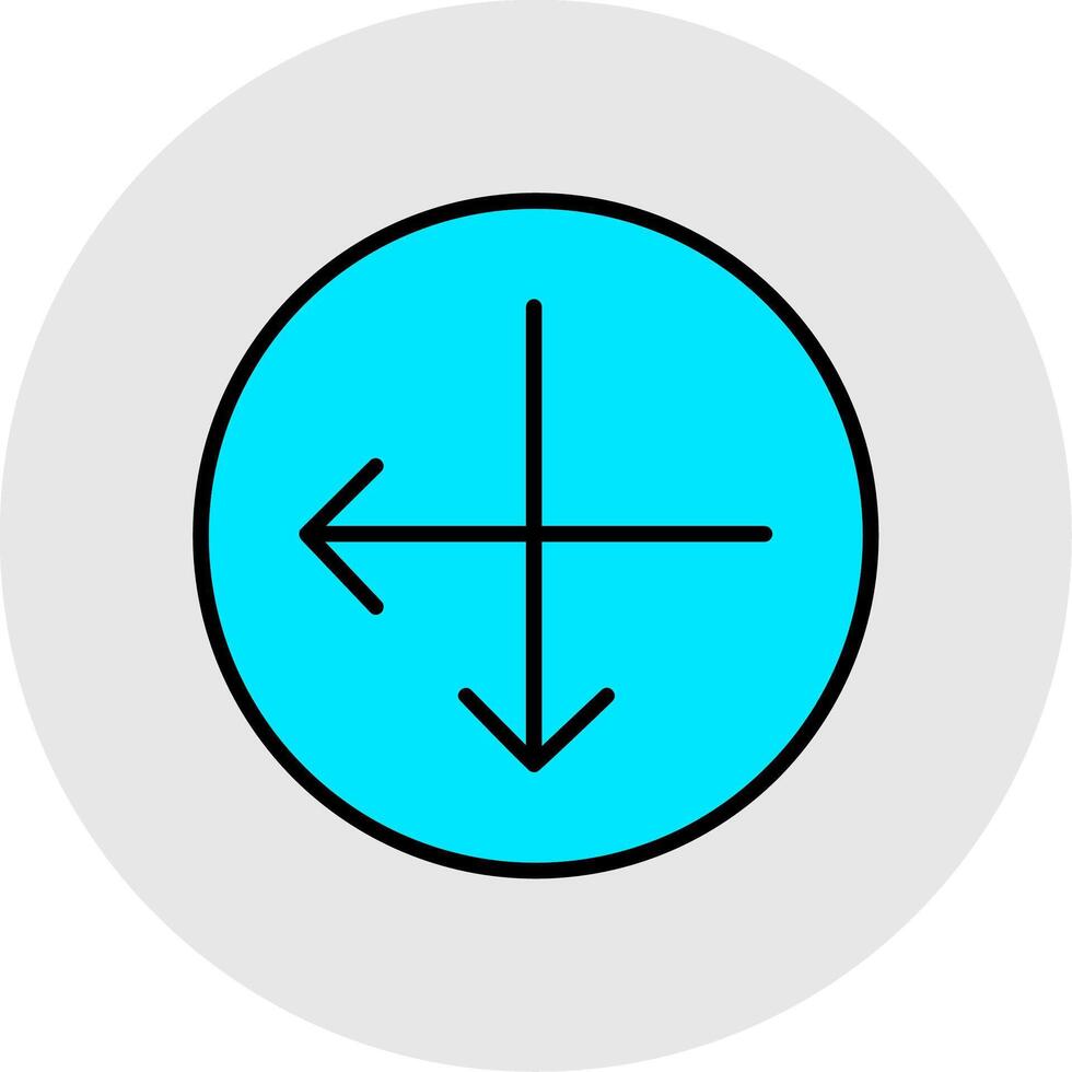 Intersect Line Filled Light Icon vector
