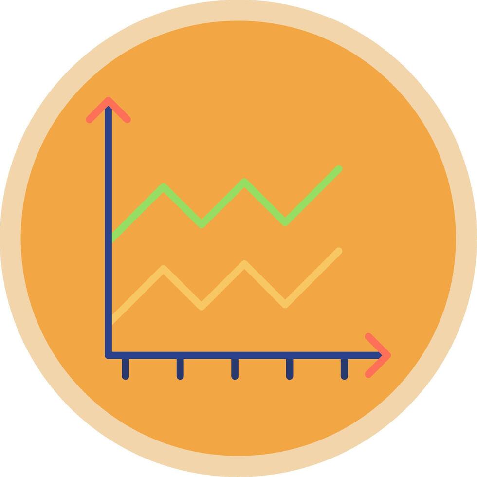 Area Graph Flat Multi Circle Icon vector