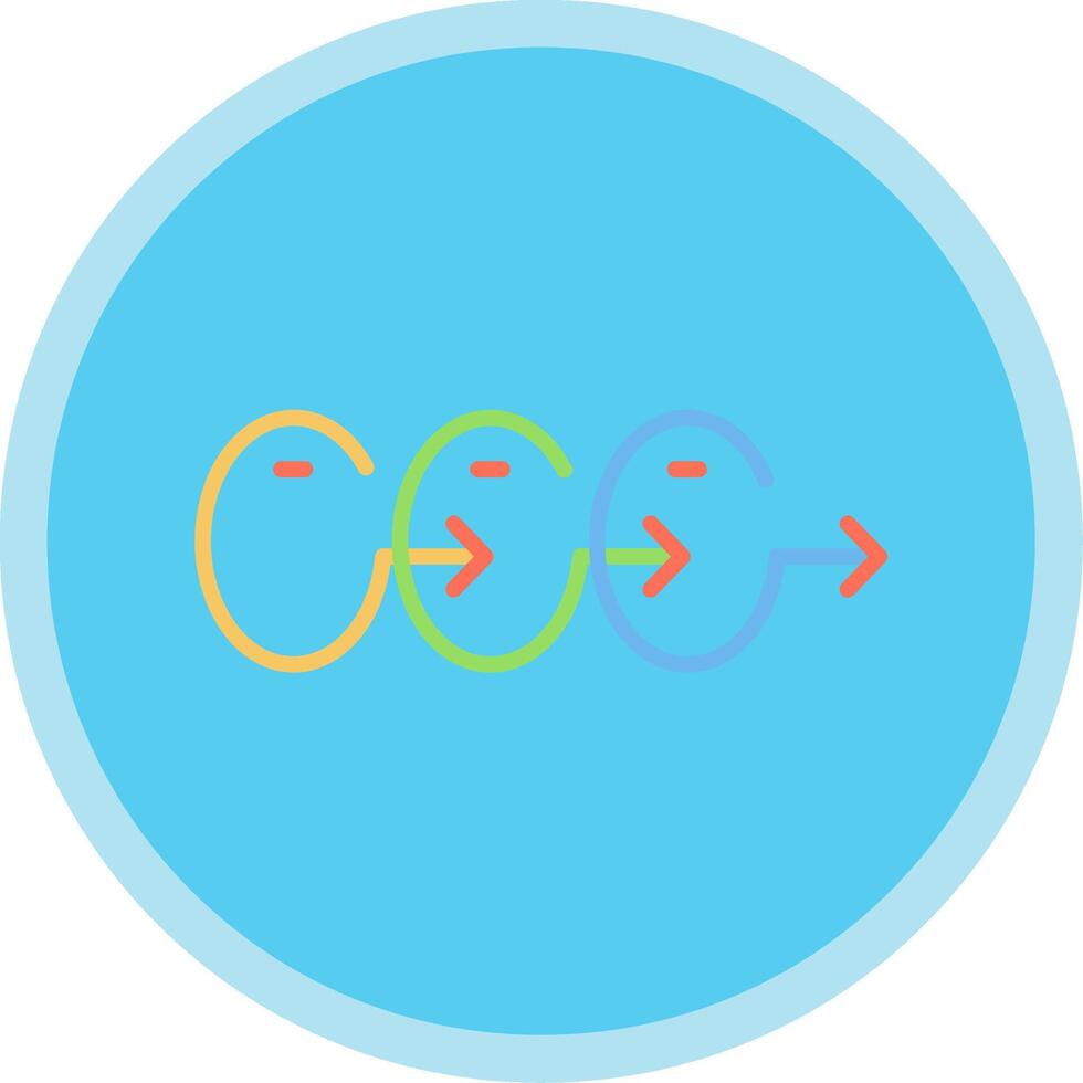Process Chart Flat Multi Circle Icon vector