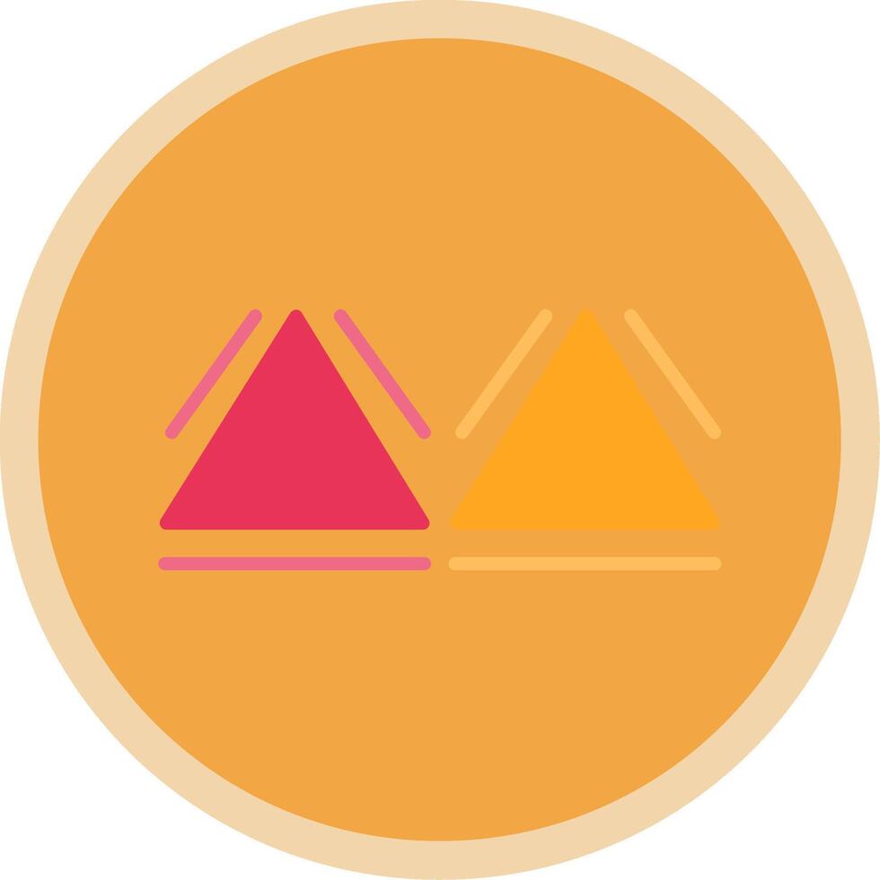 Triangles Flat Multi Circle Icon vector