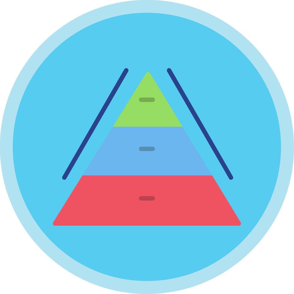 Pyramid Chart Flat Multi Circle Icon vector