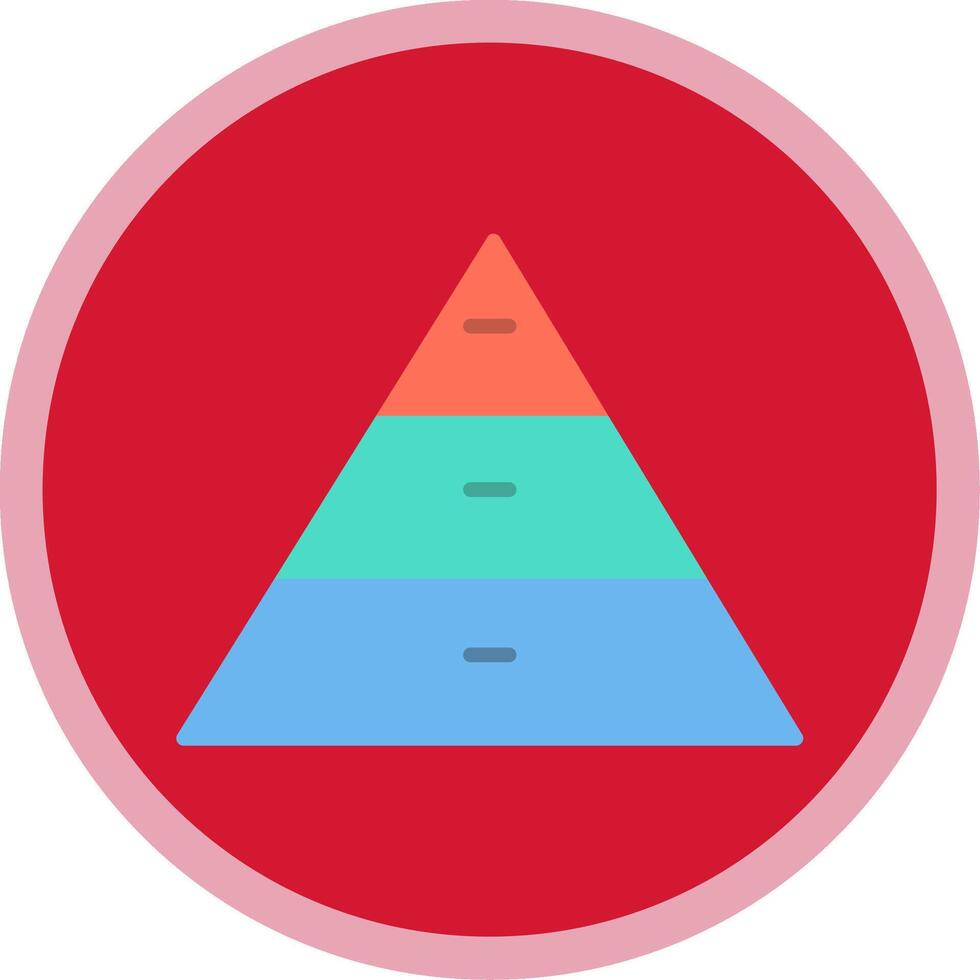 Pyramid Charts Flat Multi Circle Icon vector