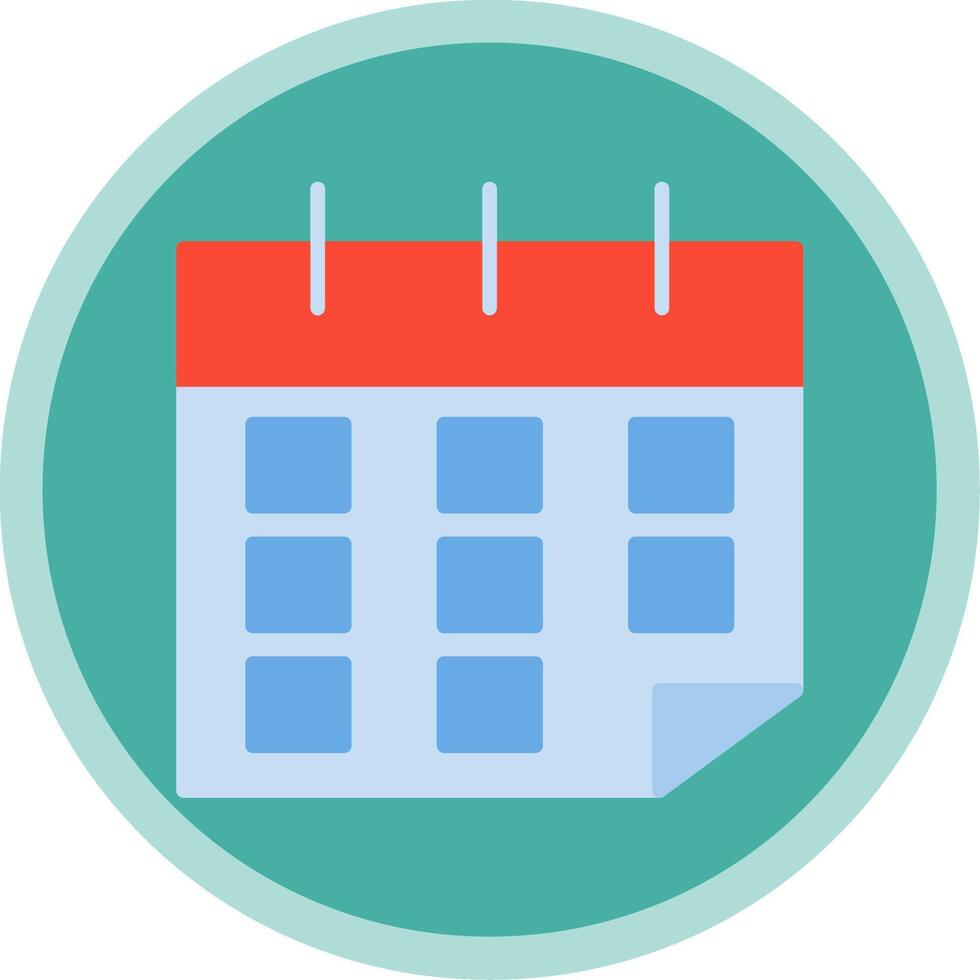 Calendar Flat Multi Circle Icon vector