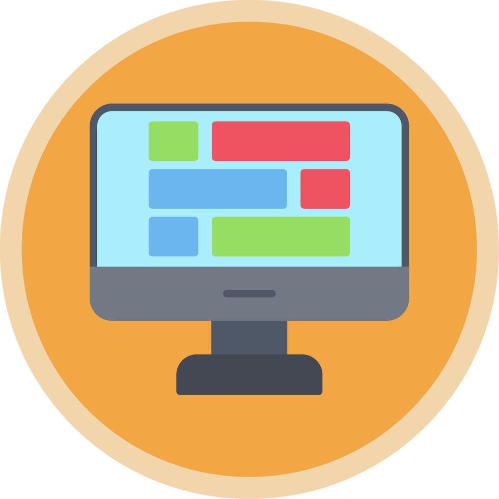 Dashboard Flat Multi Circle Icon vector