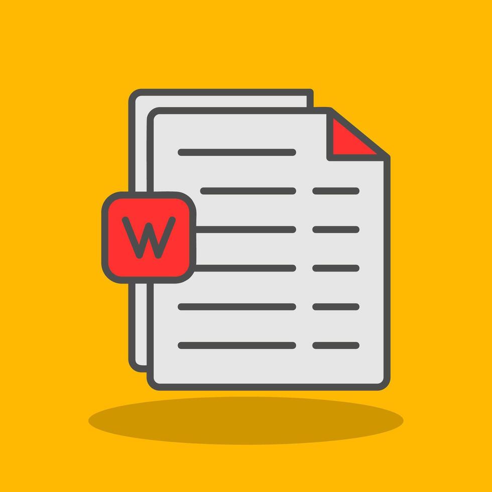 Word Filled Shadow Icon vector