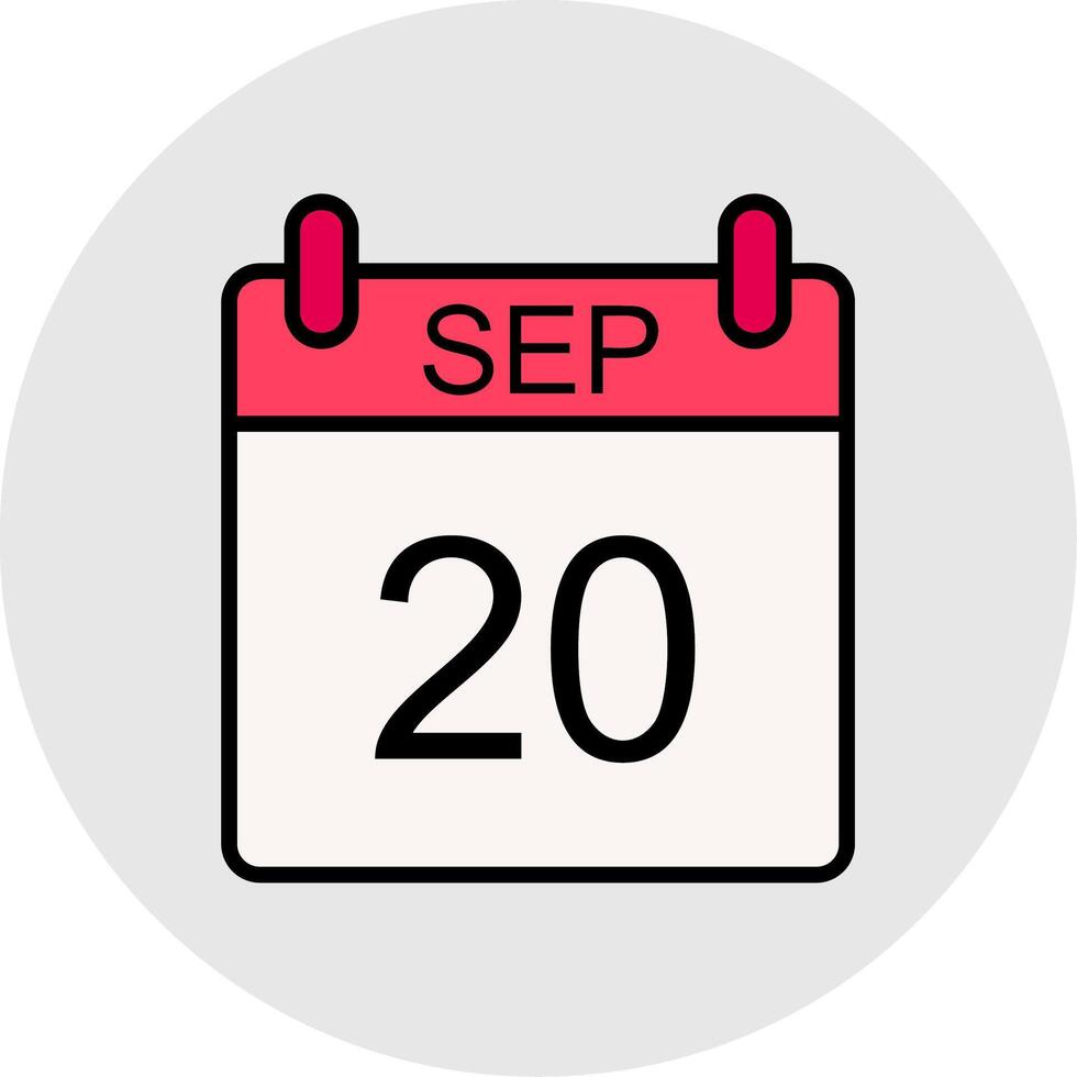 September Line Filled Light Icon vector